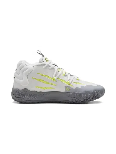 PUMA MB.03 "FEATHER GREY/LIME SMASH" SNEAKERS
