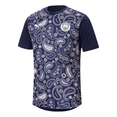 Puma Mcfc 20-21 T-shirt 'navy' In Blue