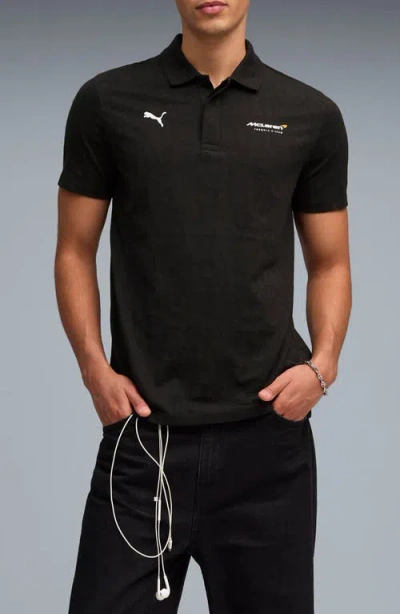 Puma Mclaren Jacquard Logo Polo In Black