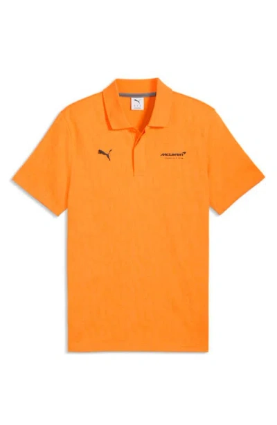 Puma Mclaren Racing Jacquard Polo In Orange
