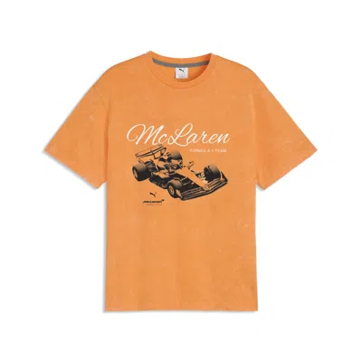 Puma Mclaren 2 Cotton Graphic T-shirt In Orange