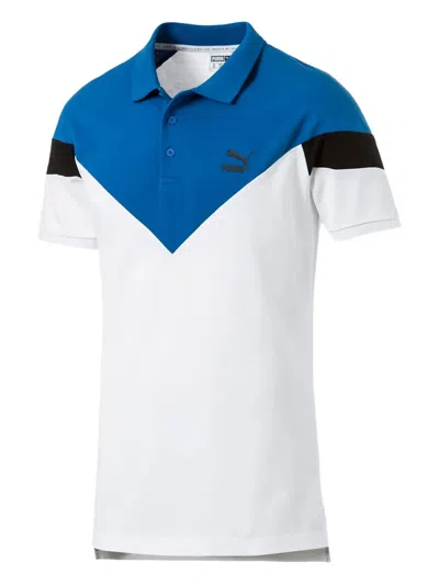 Puma Mcs Colour-block Polo Shirt In Blue
