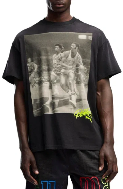Puma Memory Lane 1 Cotton Graphic T-shirt In Black