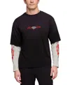 Puma Men's 2-in-1 Waffle Long-sleeve T-shirt In Black