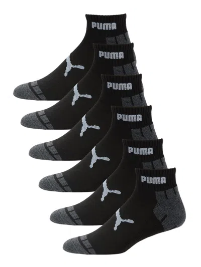 Puma Men's 6-pair Logo Crew Socks In Charcoal