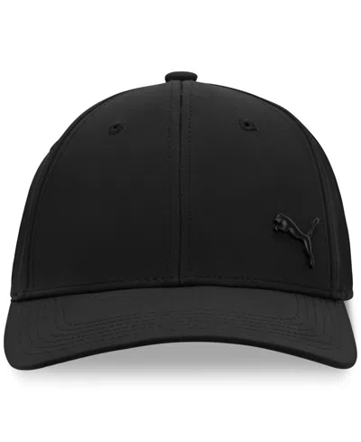 Puma Men's Alloy Solid Color Cat Logo Stretch Fit Cap In Black - 007