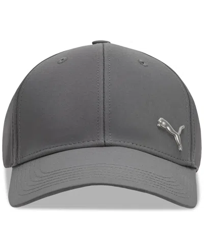 Puma Men's Alloy Solid Color Cat Logo Stretch Fit Cap In Gray,quiet Shade