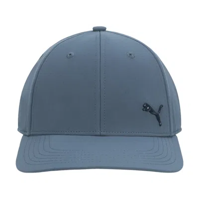 Puma Men's Alloy Solid Color Cat Logo Stretch Fit Cap In Grey,blue