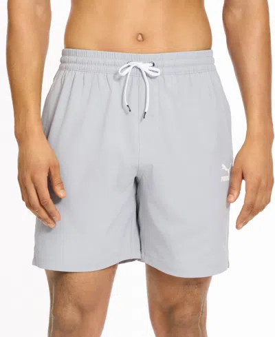 Puma Men's Archive 7" Swim Trunks In Grey