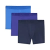 Puma Men's Athletic Fit Boxer Briefs 3 Pack In Blue