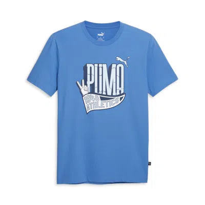 Puma Men's Athletics Graphic Tee In Blue