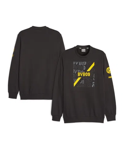 Puma Men's Black Borussia Dortmund Ftblcore Graphic Pullover Sweatshirt