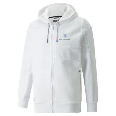 Puma Bmw M Motorsport Hooded Men's Sweat Jacket In White