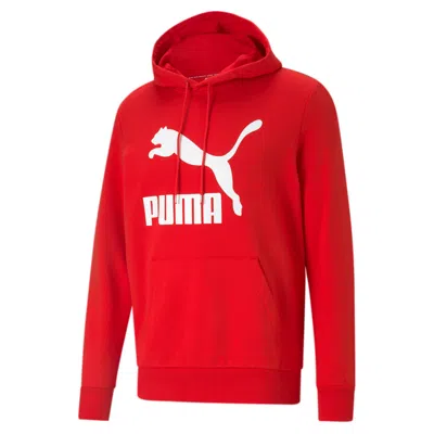 Puma Classics Mens' Logo Hoodie In High Risk Red
