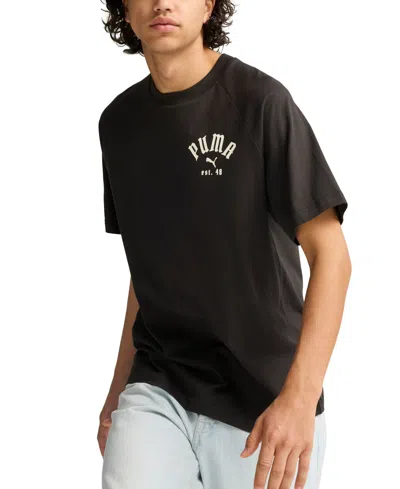 Puma Classics Play Loud Men's Relaxed Graphic T-shirt In Black