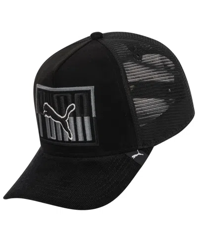 Puma Men's Colorblock Snapback Trucker Cap In Black