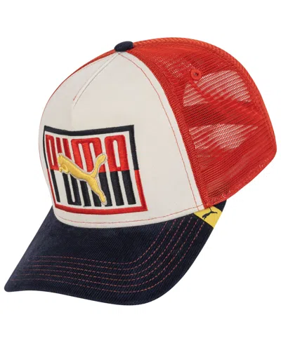Puma Men's Colorblock Snapback Trucker Cap In Red