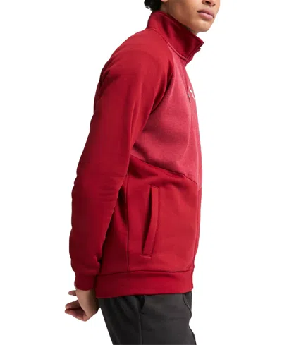 Puma Men's Contrast Fleece Logo Jacket In Intense Red