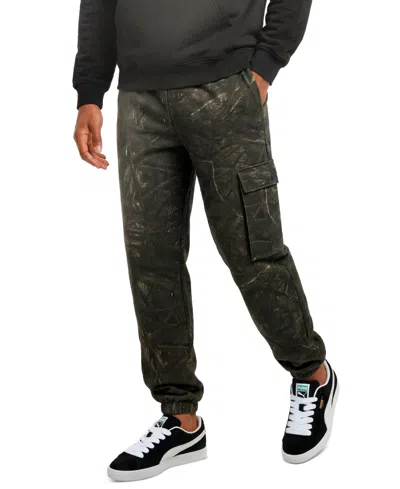 Puma Men's Drawcord Waistband Cargo Pants In Moss Veil