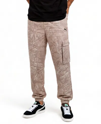 Puma Men's Drawcord Waistband Cargo Pants In Mouse Gray