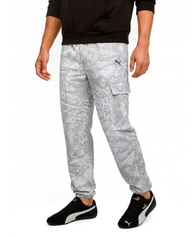 Puma Men's Drawcord Waistband Cargo Pants In  White