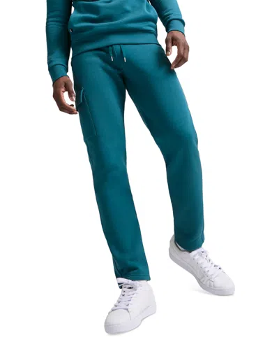 Puma Men's Elevate Embossed Fleece Cargo Pants In Cold Green