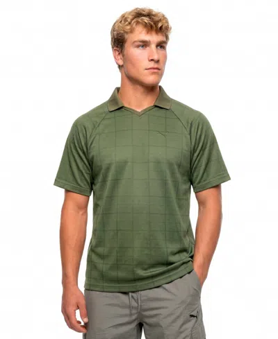 Puma Men's Elevated Tartan Regular-fit Polo Shirt In Green