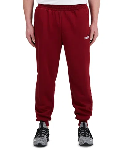 Puma Men's Embroidered Logo Fleece Jogger Sweatpants In Intense Red