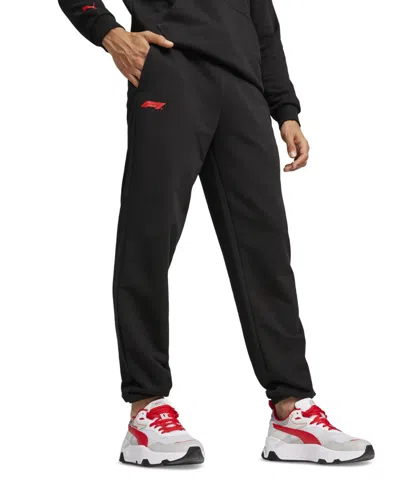 Puma Men's Ess F1 Regular-fit Logo-print Sweatpants In  Black