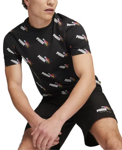 Puma Men's Ess+ Love Wins Short Sleeve T-shirt In Black