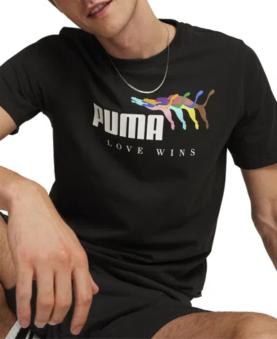 Puma Men's Ess+ Love Wins Short Sleeve T-shirt In  Black