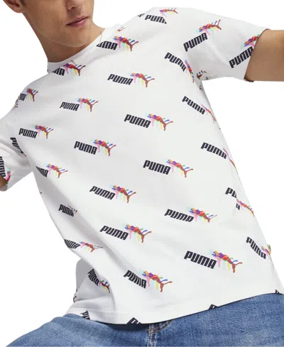 Puma Men's Ess+ Love Wins Short Sleeve T-shirt In White