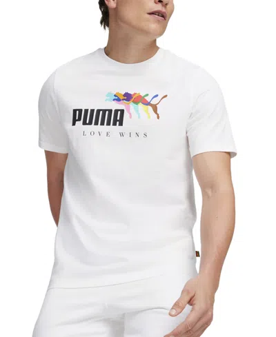 Puma Men's Ess+ Love Wins Short Sleeve T-shirt In  White