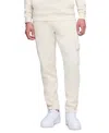 Puma Men's Ess Regular-fit Logo Embossed Fleece Cargo Pants In White