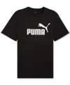 Puma Logo Printed Short Sleeve Tee Black In Black