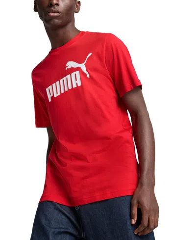 Puma Men's Essential Logo T-shirt In Red