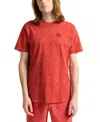 Puma Men's Essential Logomania Allover Print T-shirt In Red