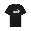 Puma Logo Printed Short Sleeve Tee Black In Black