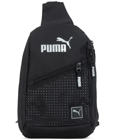 Puma Men's Evercat Sidewall Sling Strap Pack Bag In Black,silver