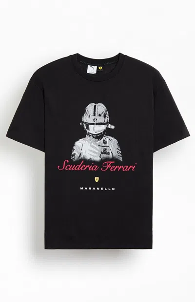 Puma Men's Ferrari Helmet T-shirt In Black In Multi