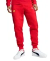 Puma Ferrari T7 Cotton Joggers In Red