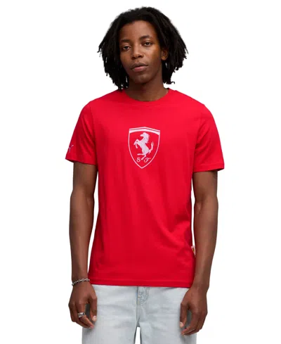Puma Men's Ferrari Sportswear Tonal Shield T-shirt In Red