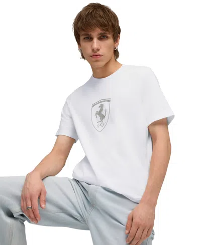 Puma Men's Ferrari Sportswear Tonal Shield T-shirt In White