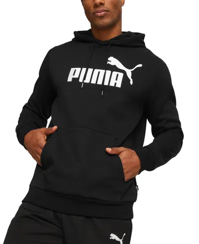 Puma Men's Fleece Logo Hoodie In Black
