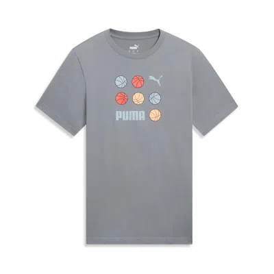 Puma Graphics Bball Men's T-shirt In Gray