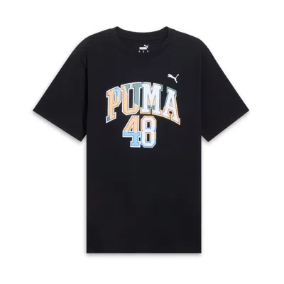 Puma Graphics Varsity T-shirt In Black