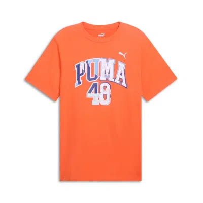 Puma Graphics Varsity T-shirt In Orange