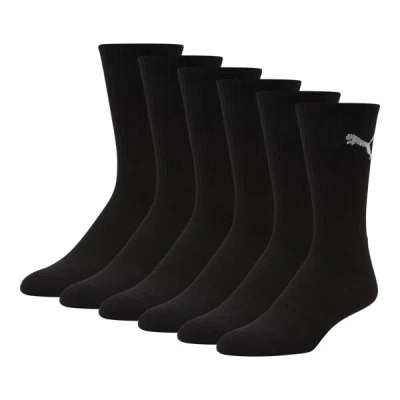 Puma Men's Half-terry Crew-length Socks [3 Pairs] In Black