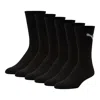 Puma Men's Half-terry Crew-length Socks [3 Pairs] In Black