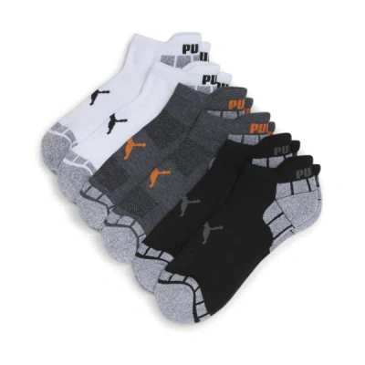 Puma Men's Half Terry Low-cut Socks (6 Pairs) In Grey / Orange
